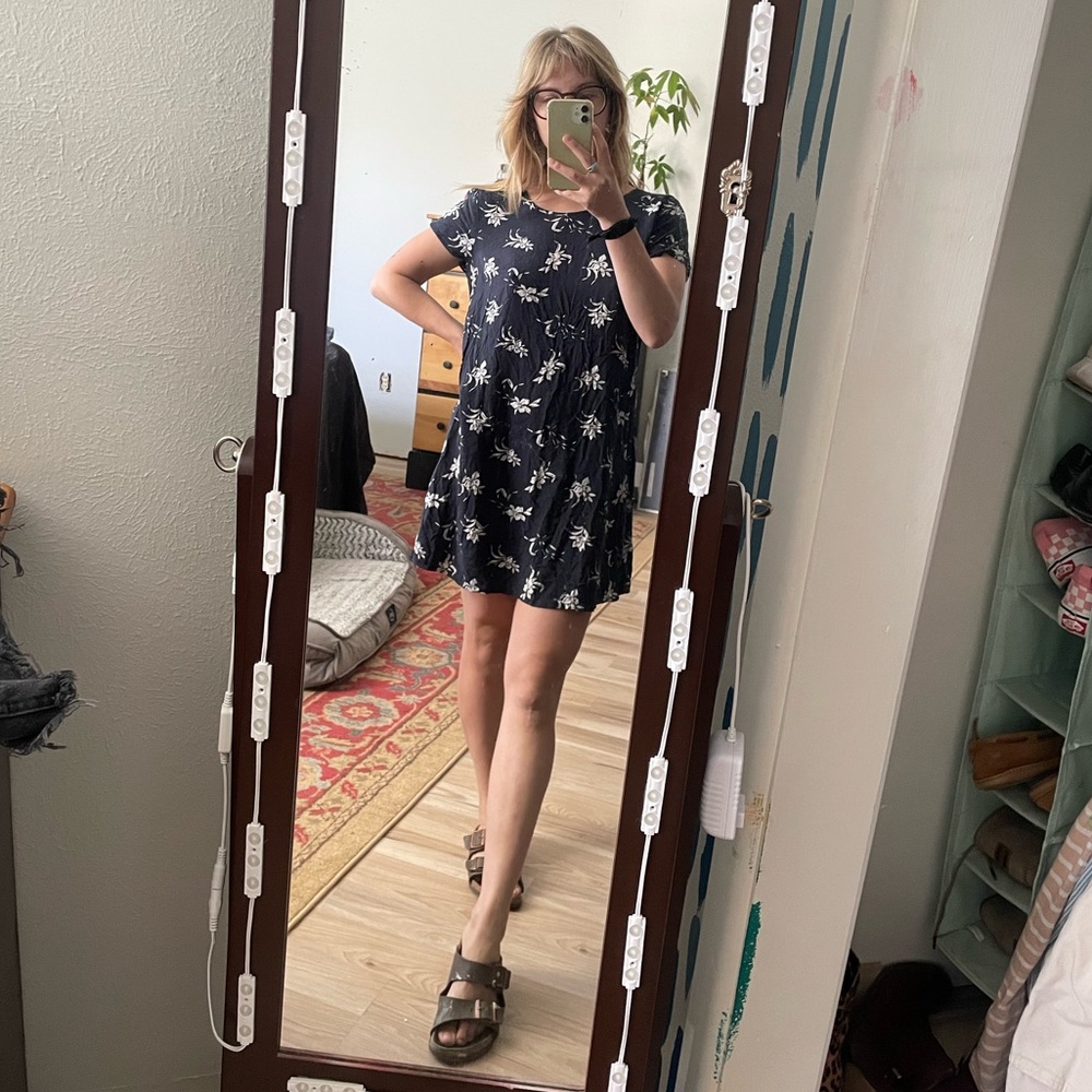 Floral Navy T-Shirt Dress